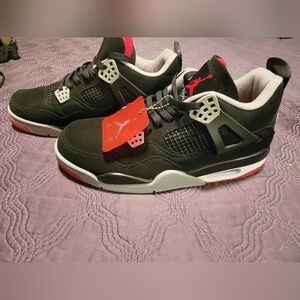 Nike Jordan 4 Retro Bred Black/Fire Red Cement 2019 - Size Men's 11